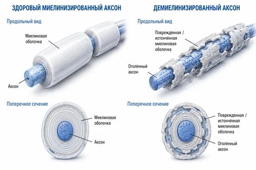 При РС повреждается миелин нейронов При РС повреждается миелин нейронов