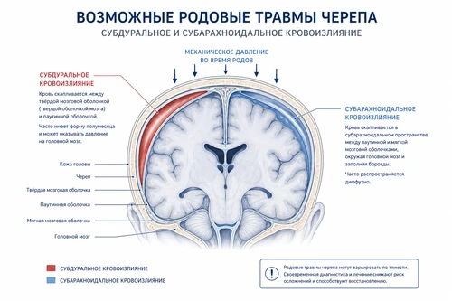 Подозрение на родовую травму черепа Подозрение на родовую травму черепа