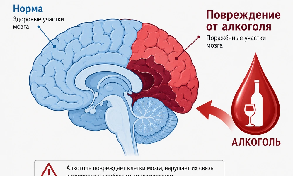 Алкоголь смертельно опасен для мозга