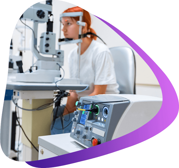 Лазерная коагуляция сетчатки для восстановления зрения.