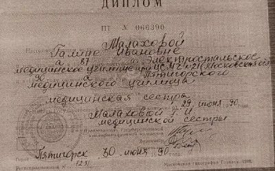 Малахова Галина Ивановна диплом сестринское дело