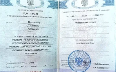 Макошин Дмитрий Юрьевич диплом сестринское дело